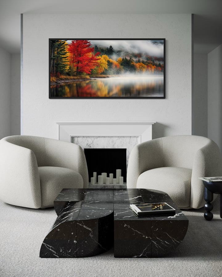 New England Lake And Forest Landscape Autumn Wall Art