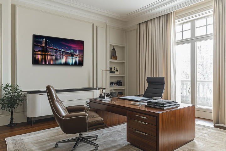 New York City Skyline Art – Brooklyn Bridge Canvas | Vibrant Urban Wall Decor