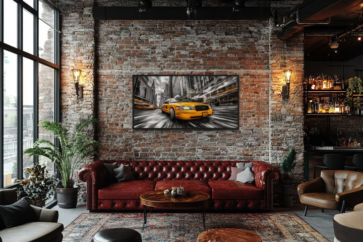 Leinwandbild im Graffiti-Stil „Gelbes Taxi“ von New York City 