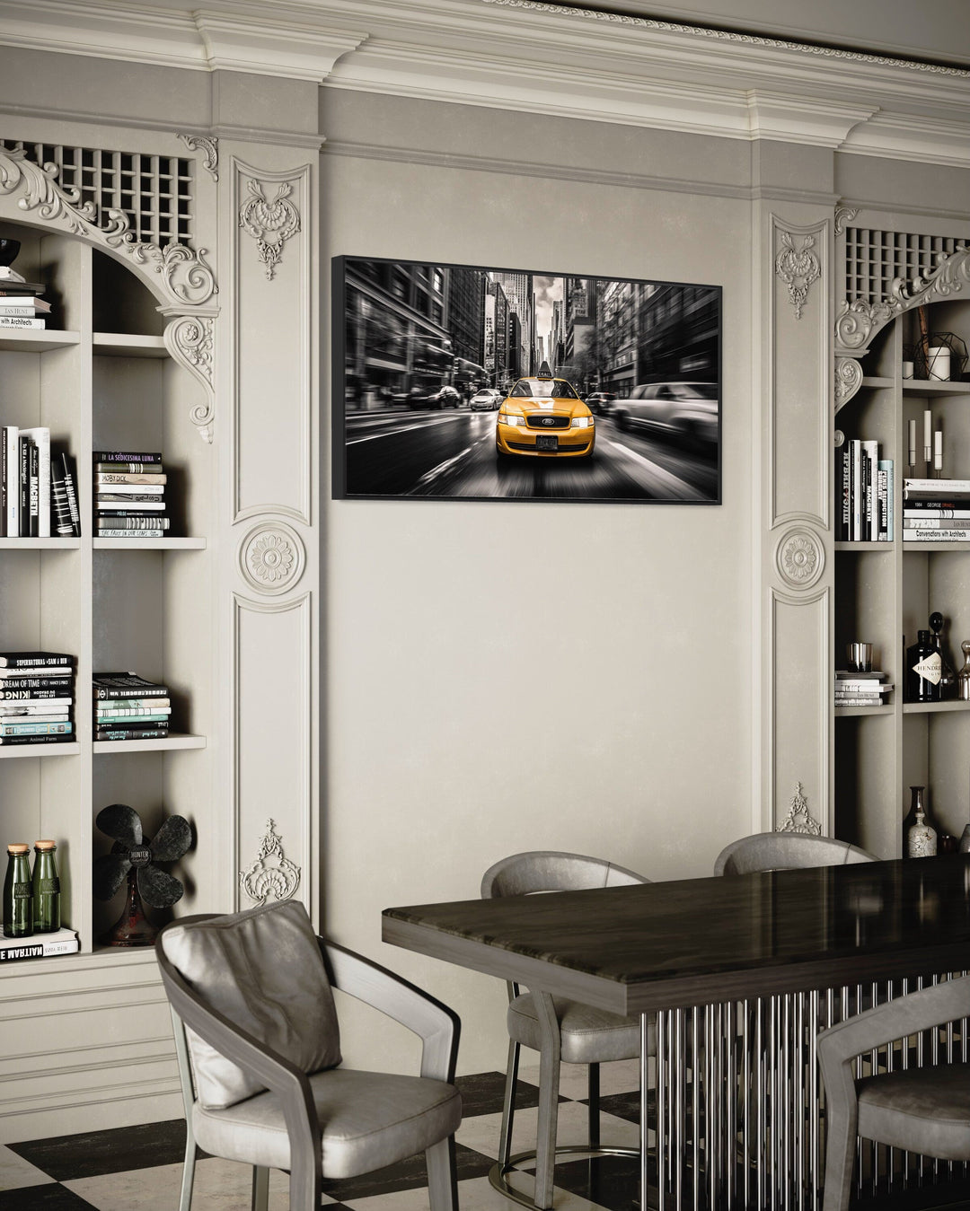 New York City Yellow Taxi Photography Style Canvas Wall Art