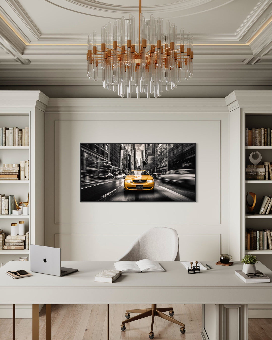 New York City Yellow Taxi Photography Style Canvas Wall Art