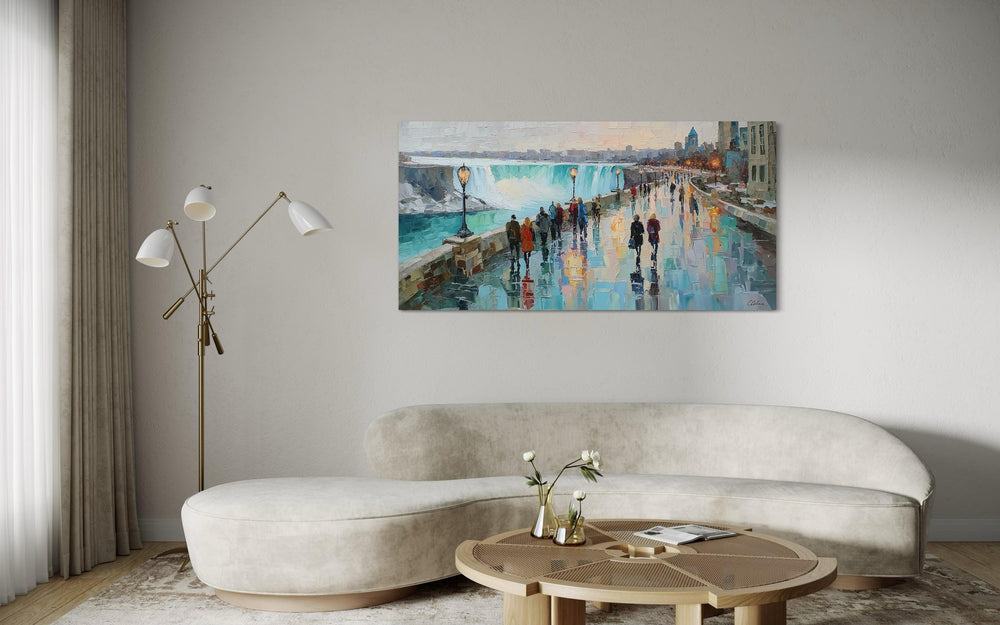 Niagara Falls Impressionist Cityscape Canvas Wall Art