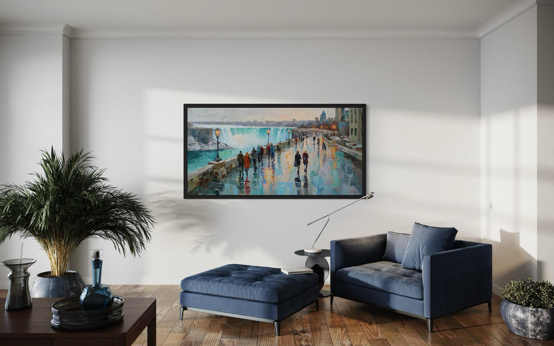 Niagara Falls Impressionist Cityscape Canvas Wall Art