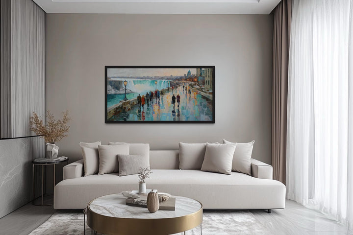 Niagara Falls Impressionist Cityscape Canvas Wall Art
