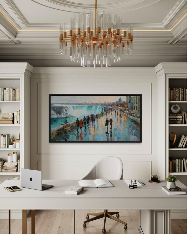 Niagara Falls Impressionist Cityscape Canvas Wall Art