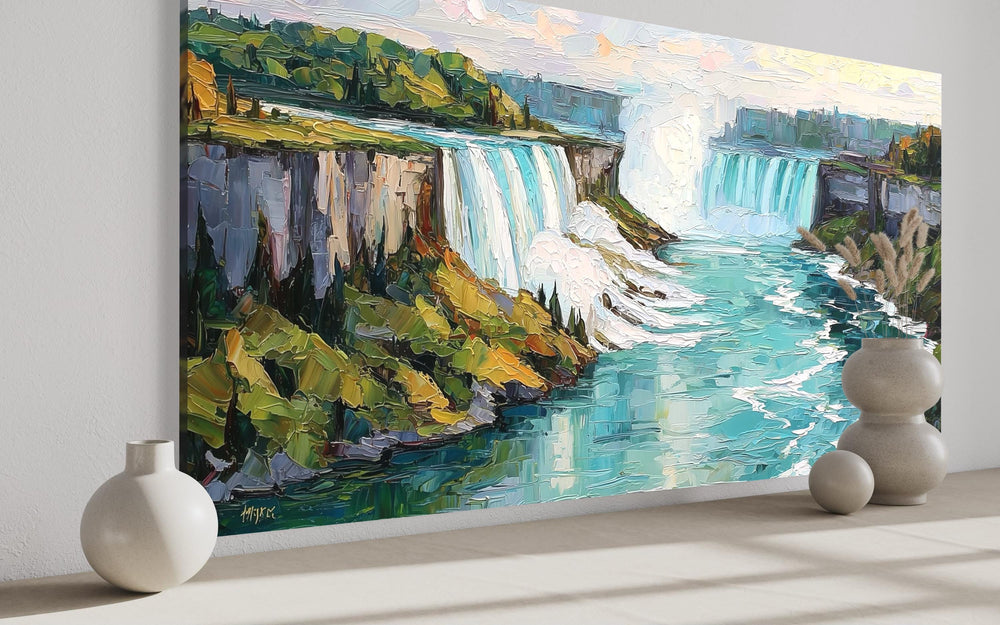 Niagara Falls Impressionist Style Landscape Canvas Wall Art