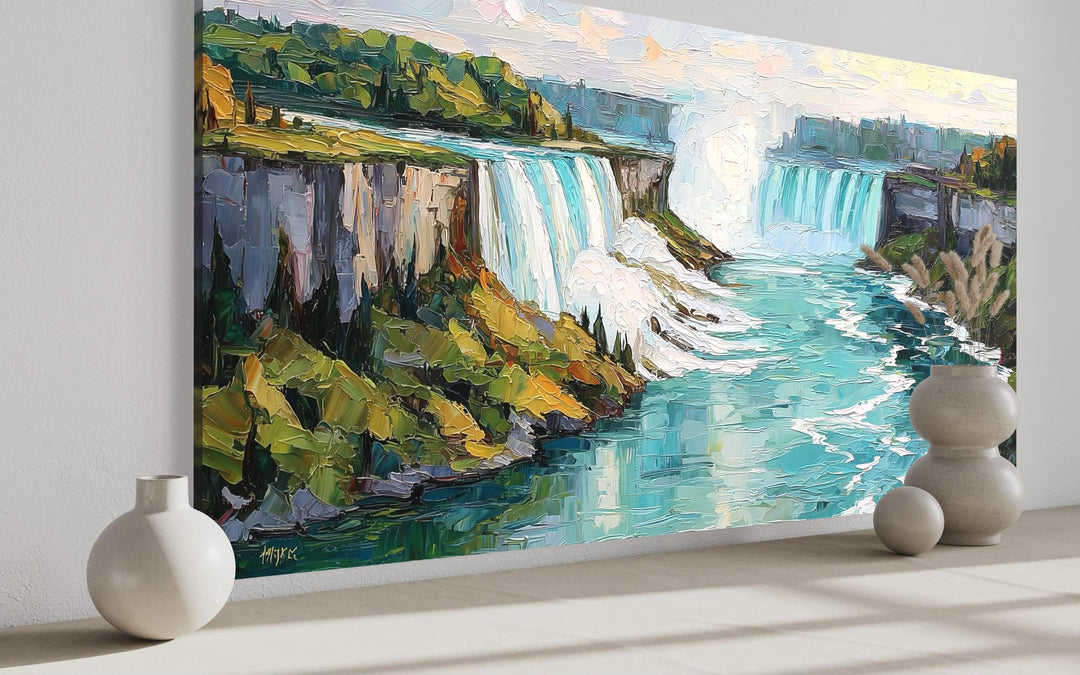 Niagara Falls Impressionist Style Landscape Canvas Wall Art