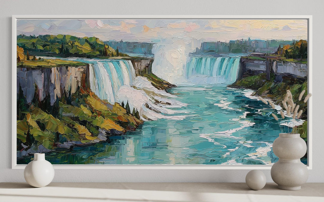 Niagara Falls Impressionist Style Landscape Canvas Wall Art