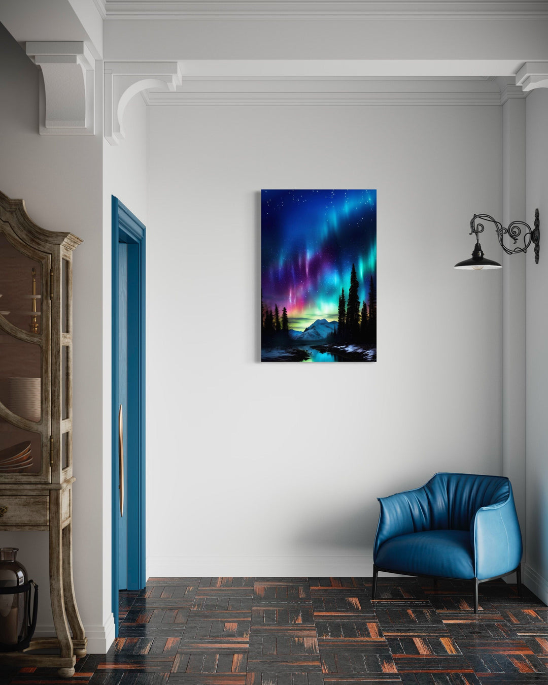 Northern Lights Stunning Aurora Borealis Framed Canvas Wall Art