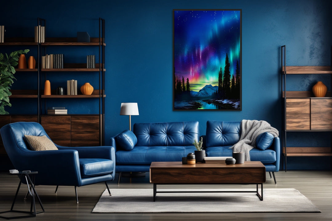 Northern Lights Stunning Aurora Borealis Framed Canvas Wall Art