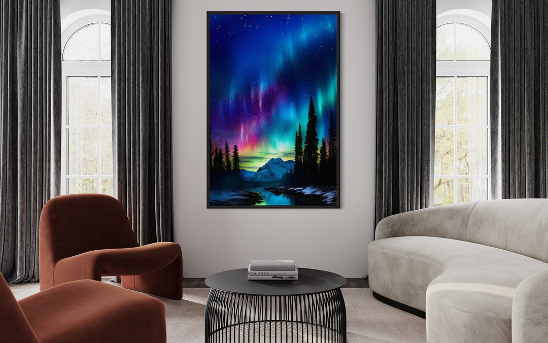 Northern Lights Stunning Aurora Borealis Framed Canvas Wall Art