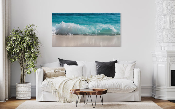 Ocean Wave Photography Coastal Framed Canvas Wall Art