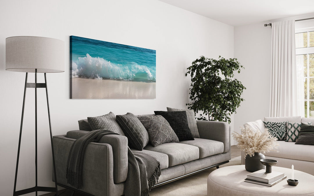 Ocean Wave Photography Coastal Framed Canvas Wall Art