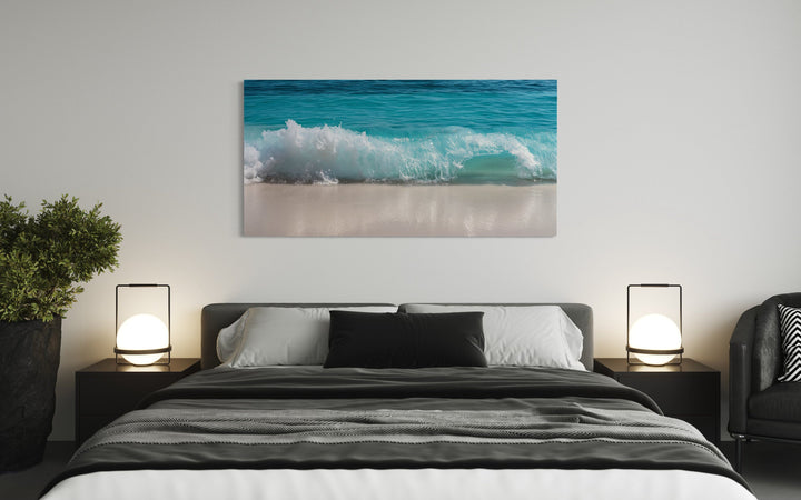 Ocean Wave Photography Coastal Framed Canvas Wall Art