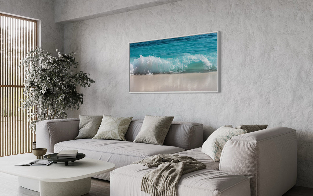 Ocean Wave Photography Coastal Framed Canvas Wall Art