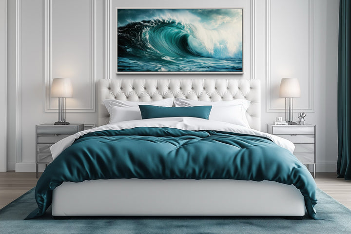 Ocean Wave Photography Framed Canvas Wall Art