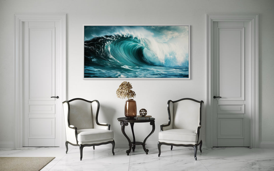 Ocean Wave Photography Framed Canvas Wall Art