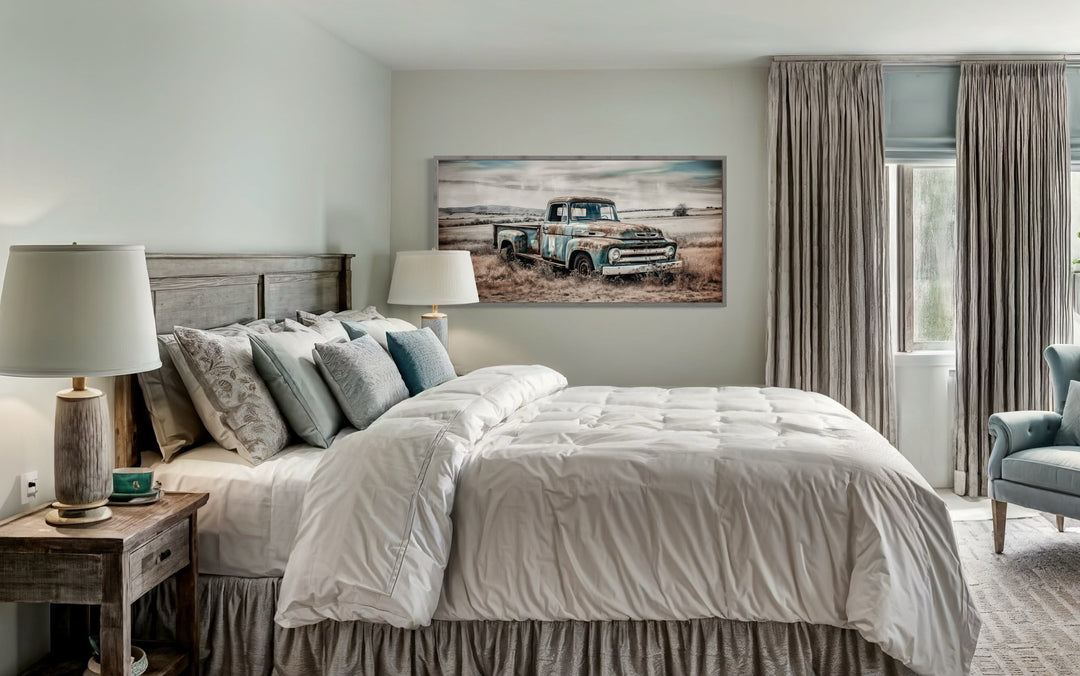 Old Blue Truck Rustic Chic Farmhouse Wall Decor