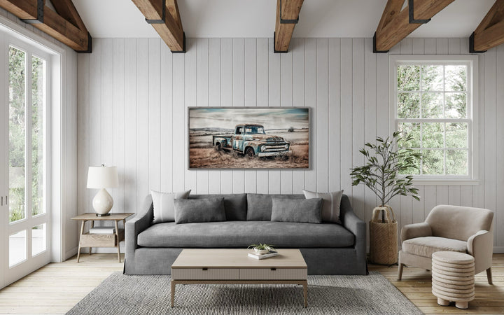 Old Blue Truck Rustic Chic Farmhouse Wall Decor