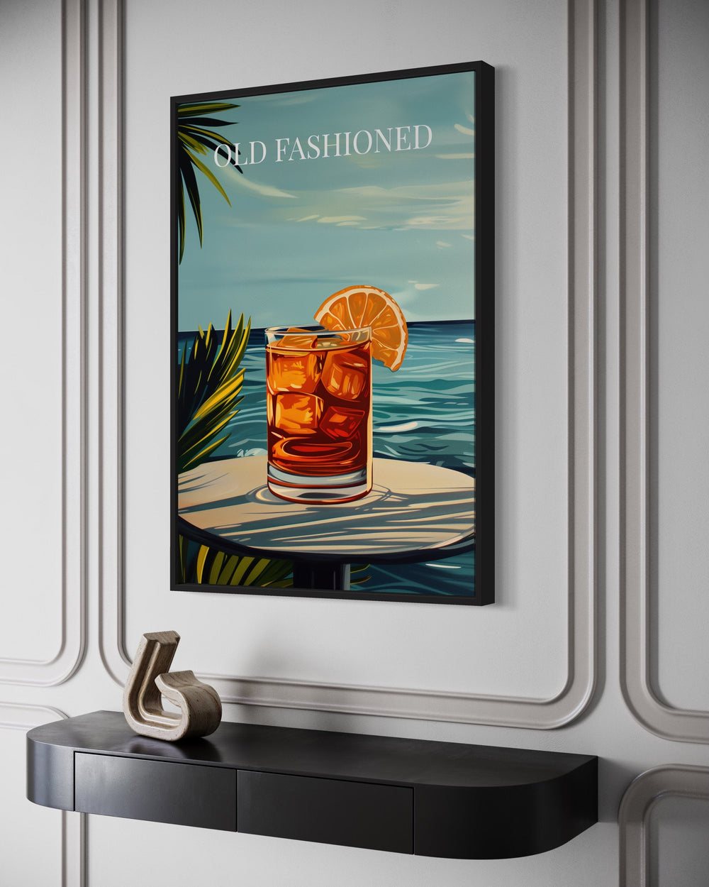 Old Fashioned Cocktail On The Beach Art Print side view