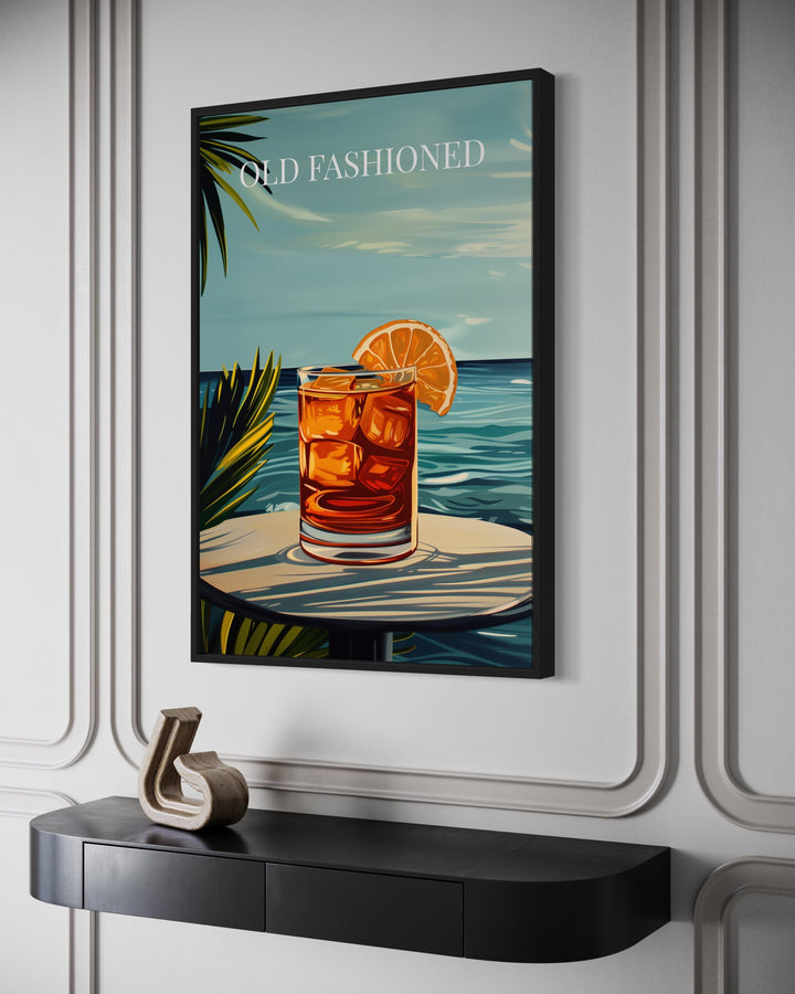 Old Fashioned Cocktail On The Beach Art Print