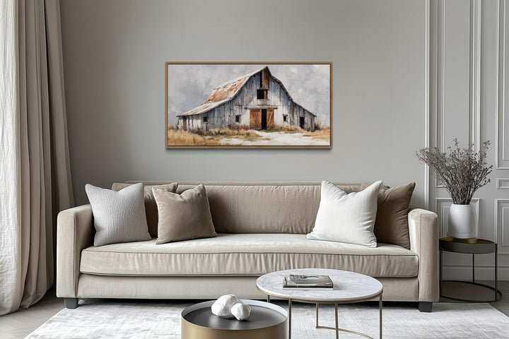 Old Grey Barn Close Up Rustic Farmhouse Canvas Wall Art