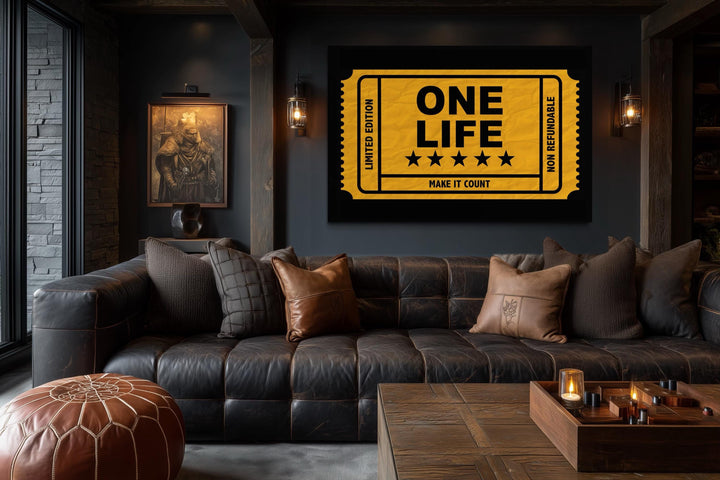 One Life Ticket Framed Canvas Wall Art - Motivational Wall Decor