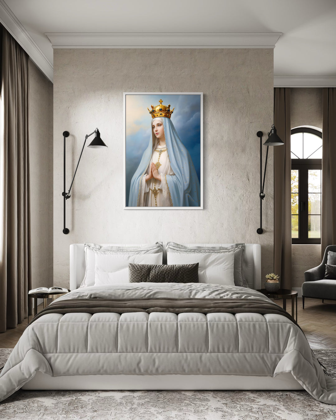 Our Lady of Fatima Framed Canvas Wall Art