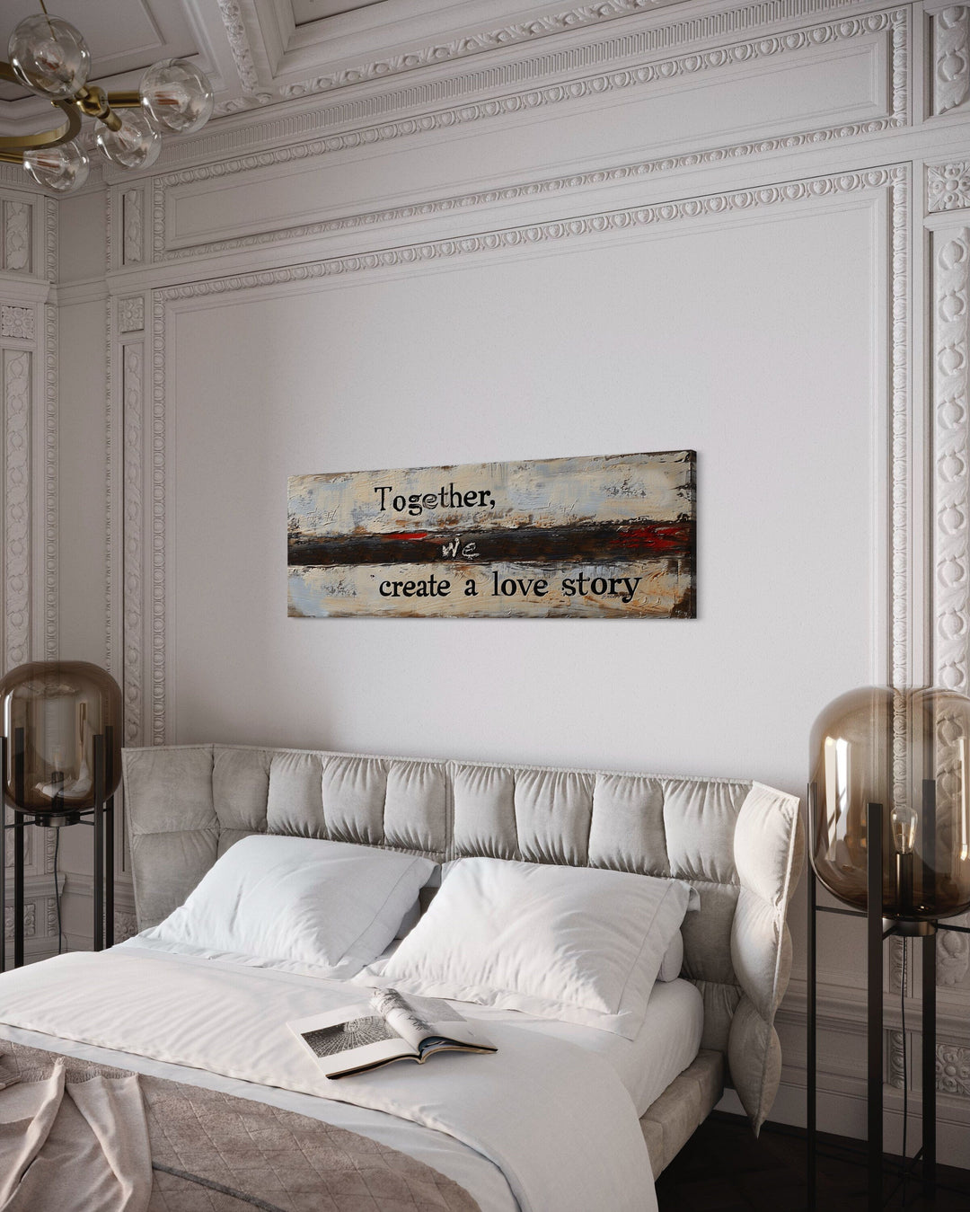 Over Bed Romantic Rustic Master Bedroom Framed Canvas Wall Art