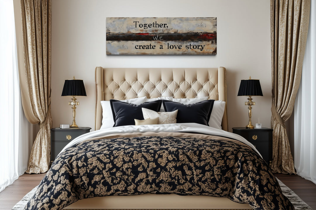 Over Bed Romantic Rustic Master Bedroom Framed Canvas Wall Art