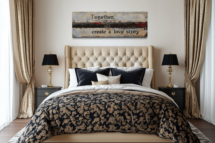 Over Bed Romantic Rustic Master Bedroom Framed Canvas Wall Art
