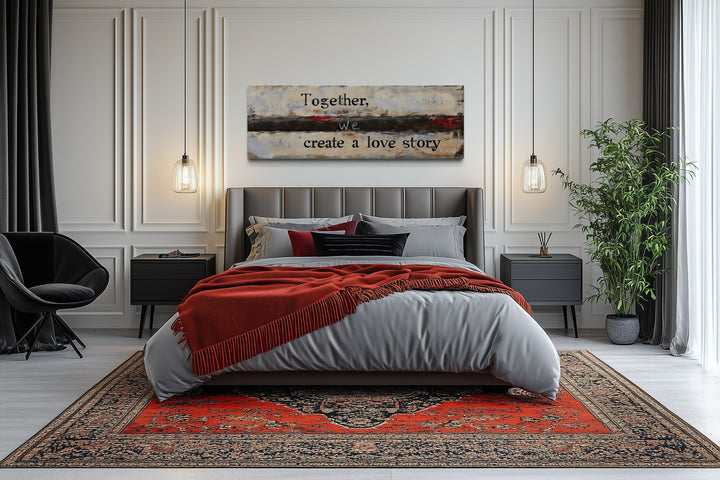 Over Bed Romantic Rustic Master Bedroom Framed Canvas Wall Art
