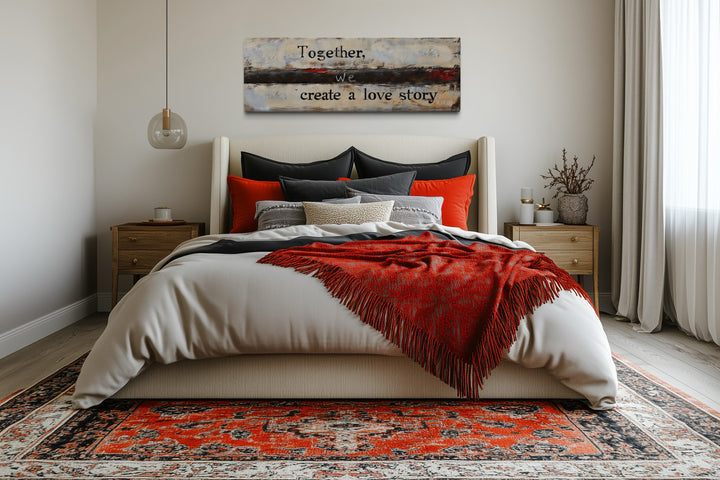 Over Bed Romantic Rustic Master Bedroom Framed Canvas Wall Art