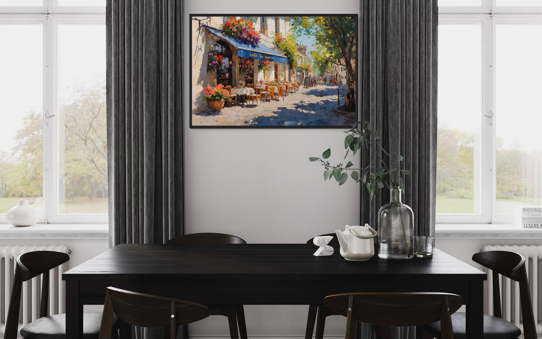 Paris Street Cafe Framed France Canvas Wall Art