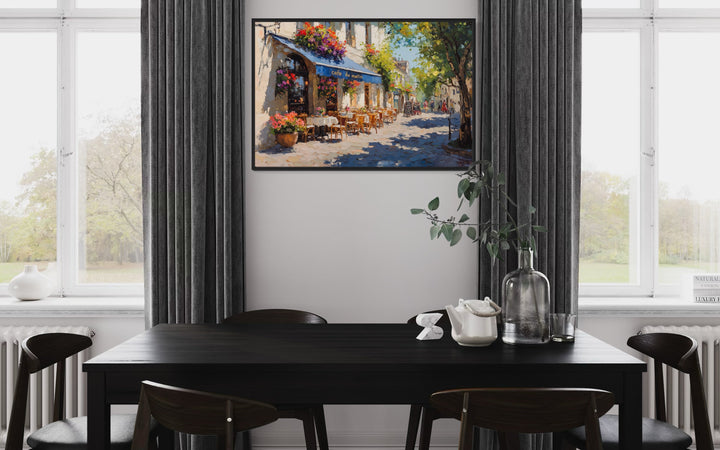 Paris Street Cafe Framed France Canvas Wall Art