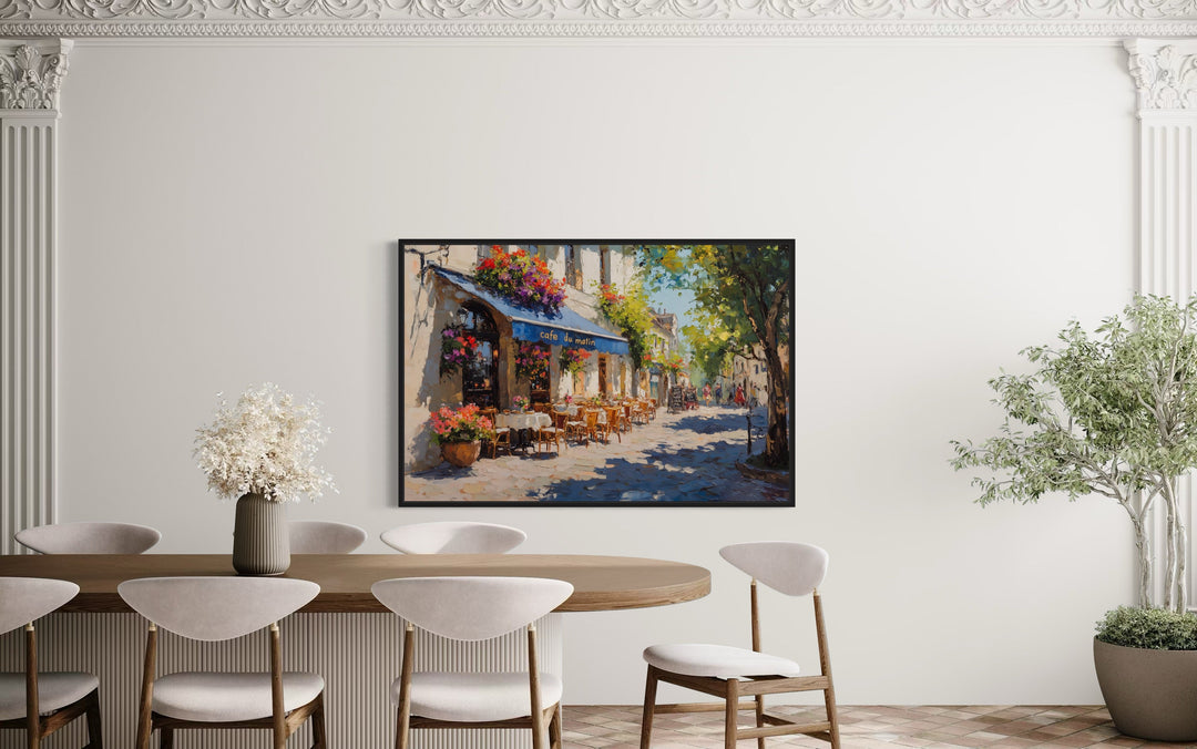 Paris Street Cafe Framed France Canvas Wall Art