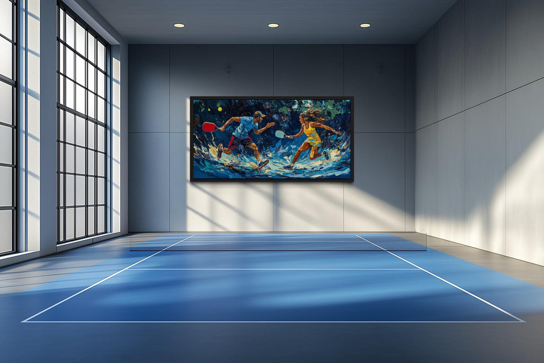 Pickleball Wall Art – Energetic Players Canvas | Vibrant Sports Room Decor