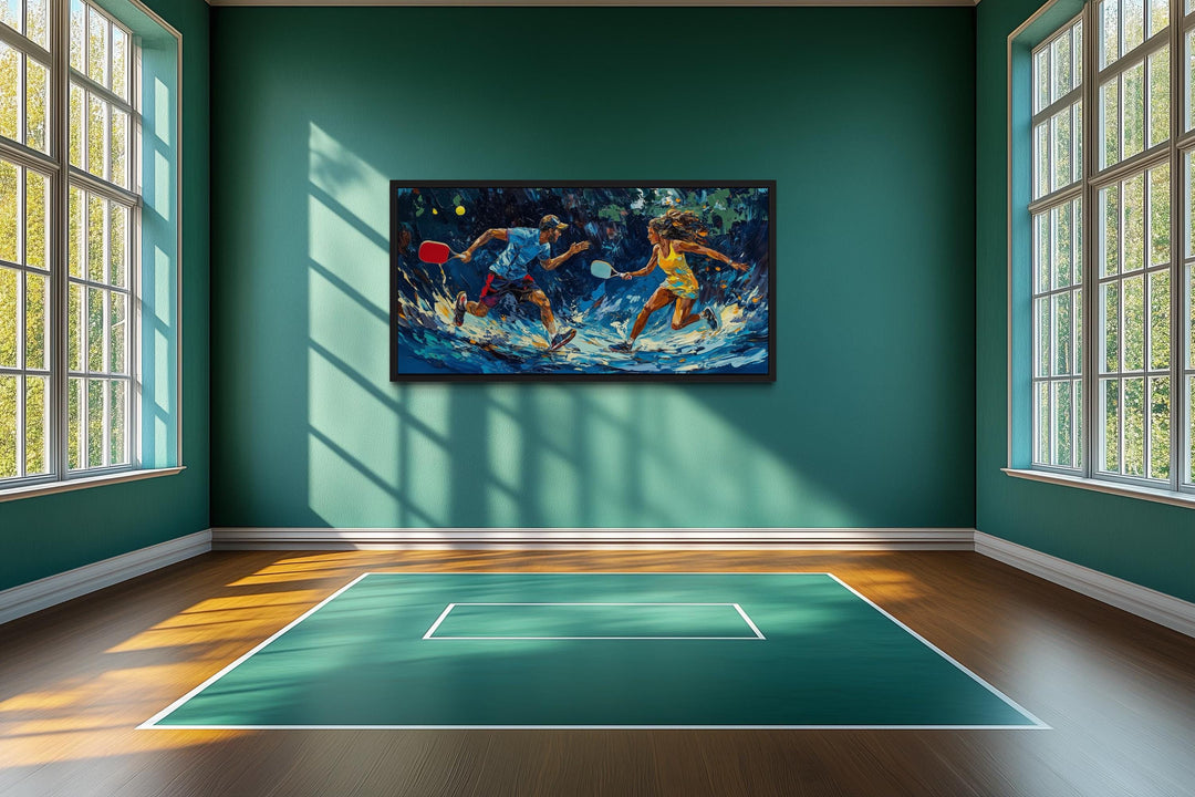 Pickleball Wall Art – Energetic Players Canvas | Vibrant Sports Room Decor