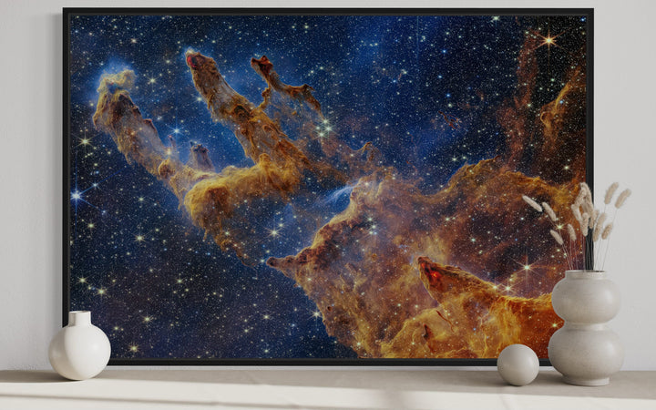 Pillars Of Creation Photography By James Webb Telescope Framed Canvas Wall Art