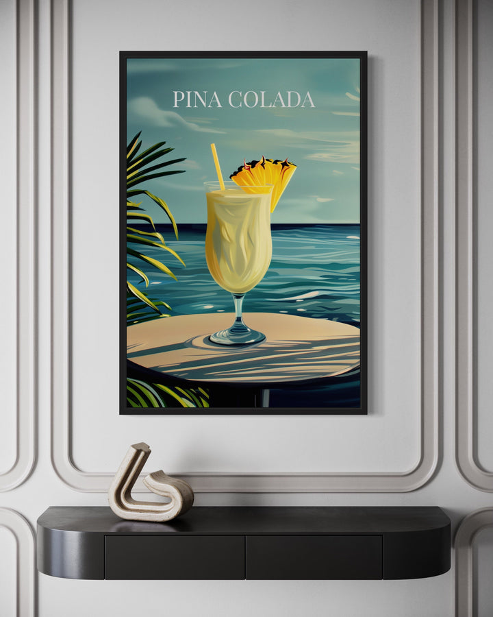 Pina Colada Cocktail On The Beach Art Print