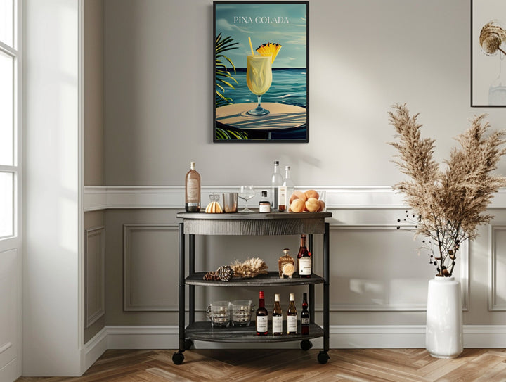 Pina Colada Cocktail On The Beach Art Print