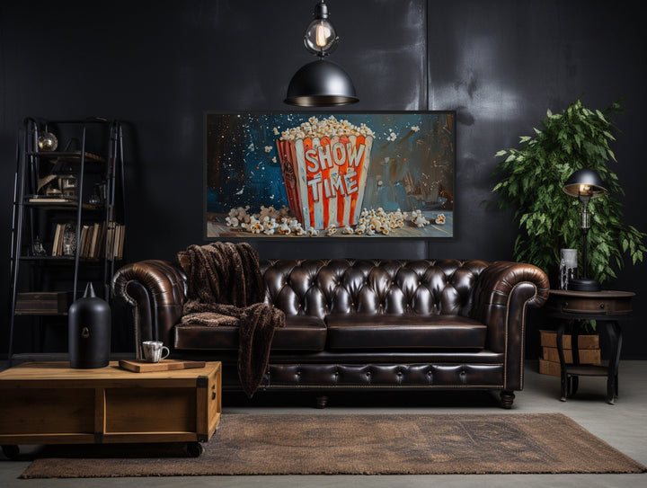 Popcorn Framed Canvas Wall Art For Home Theater Decor