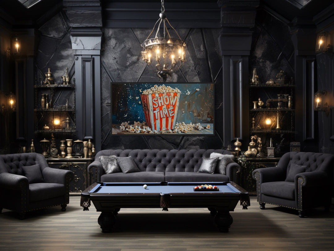 Popcorn Framed Canvas Wall Art For Home Theater Decor