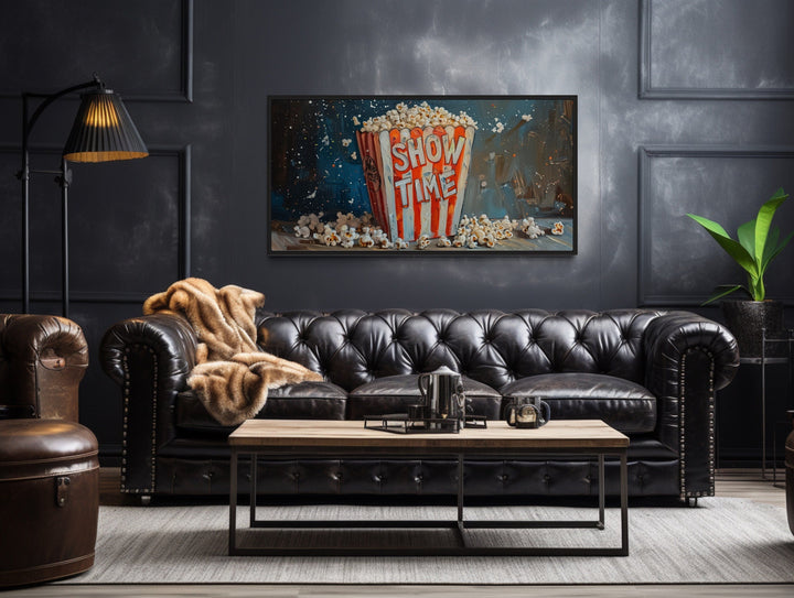 Popcorn Framed Canvas Wall Art For Home Theater Decor