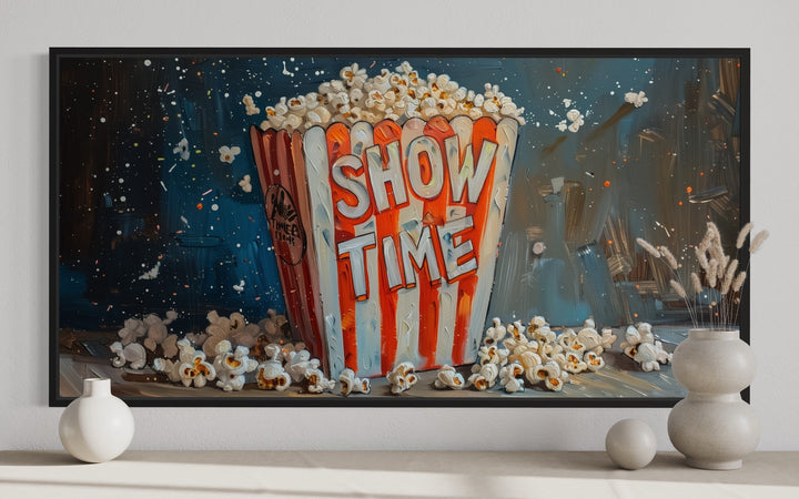 Popcorn Framed Canvas Wall Art For Home Theater Decor