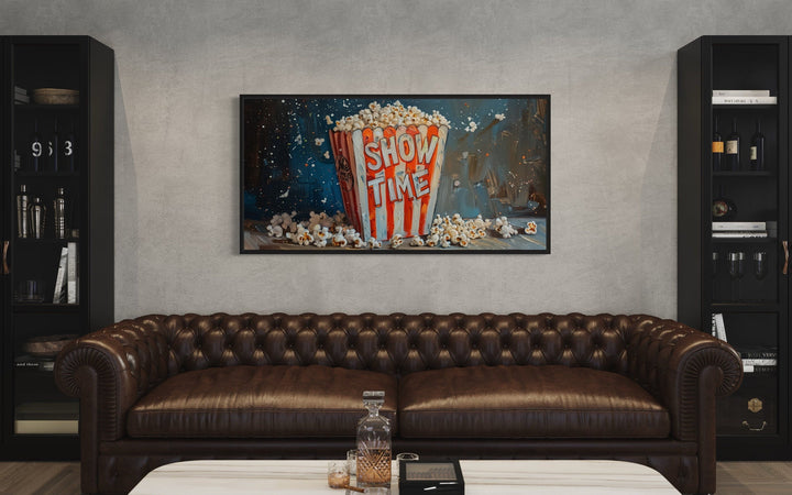 Popcorn Framed Canvas Wall Art For Home Theater Decor