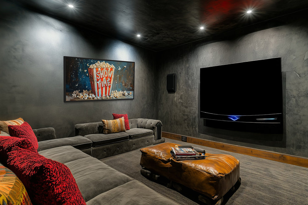 Popcorn Wall Art – Framed Canvas Print | Nostalgic Movie Room Decor