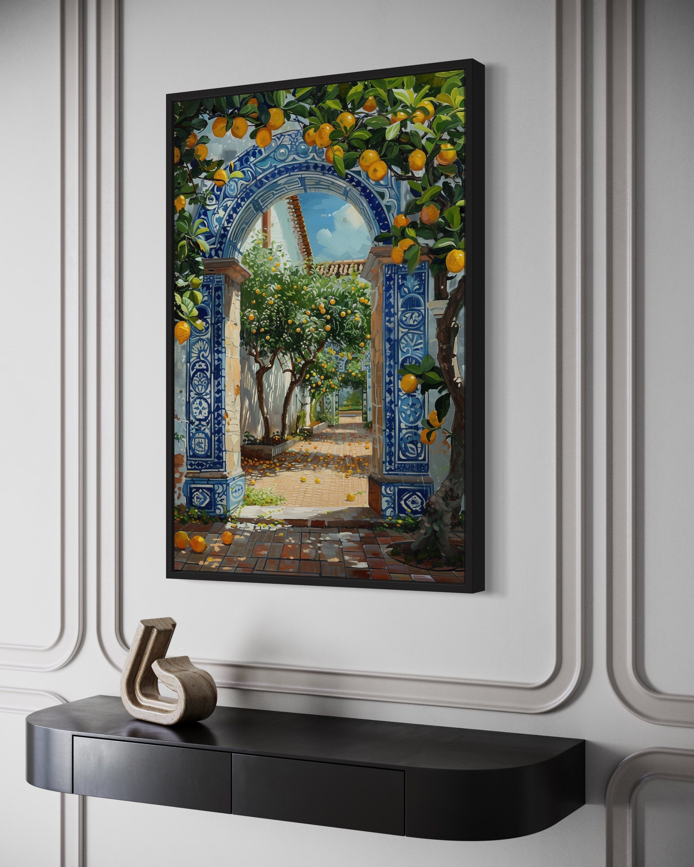 Portuguese Azulejos Doorway Wall Art | Mediterranean Decor – Wall