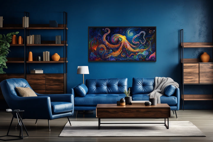 Psychedelic Octopus Framed Canvas Wall Art