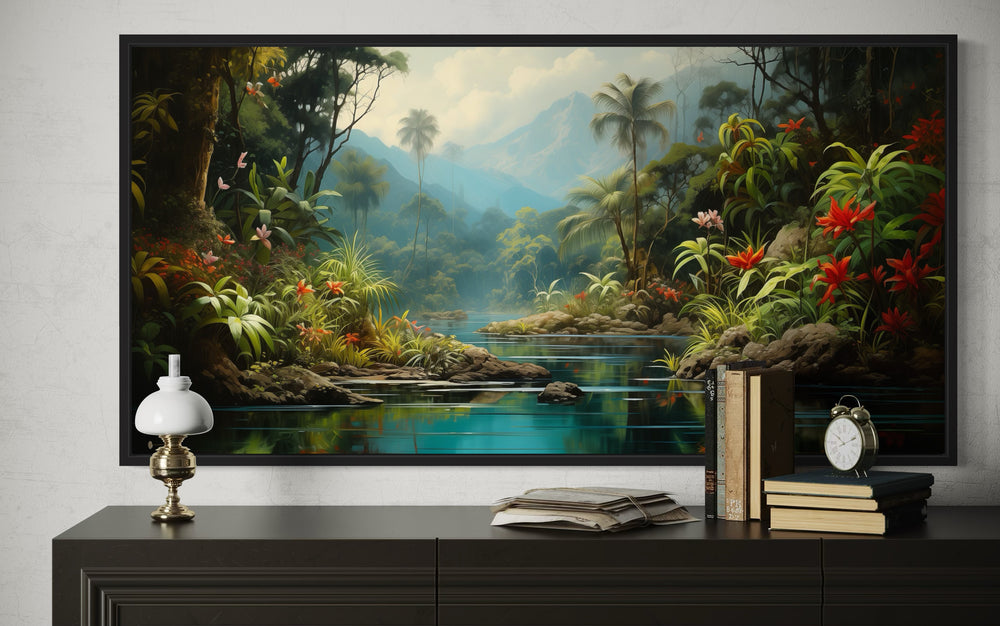 Rainforest Wall Art – Framed Tropical Canvas | Vibrant Forest Painting